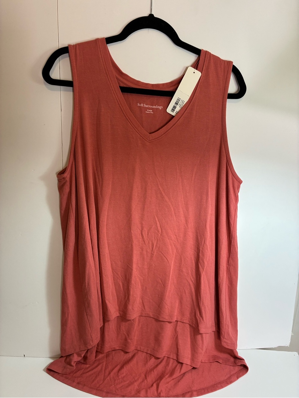 Soft Surroundings Olive & Coral Pink V‑Neck Tunic Tanks | Size XL (NWT Set of 2) - Picture 2 of 16